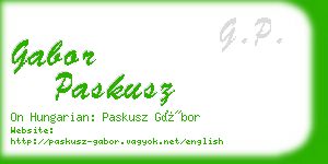 gabor paskusz business card